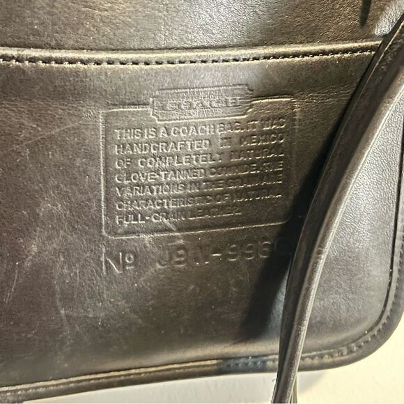Vintage COACH #9966 "Legacy Zip" Black Leather Crossbody Bag - Classic! J8N 9966 - Picture 6 of 15